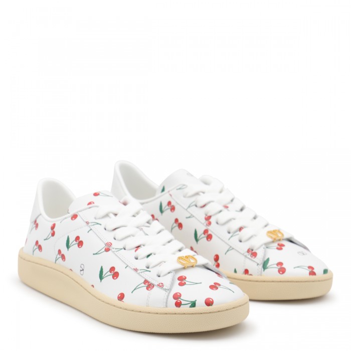 WHITE AND RED LEATHER SNEAKERS 2