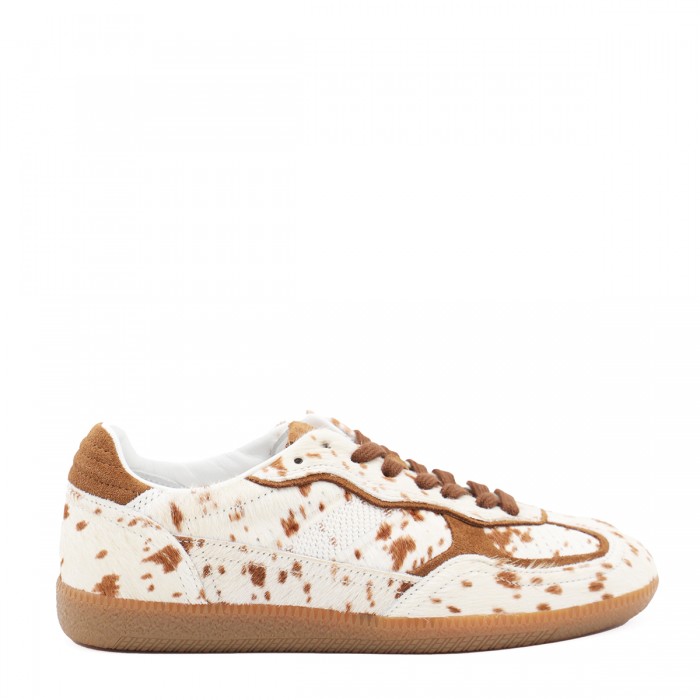 WHITE AND BROWN LEATHER TB...