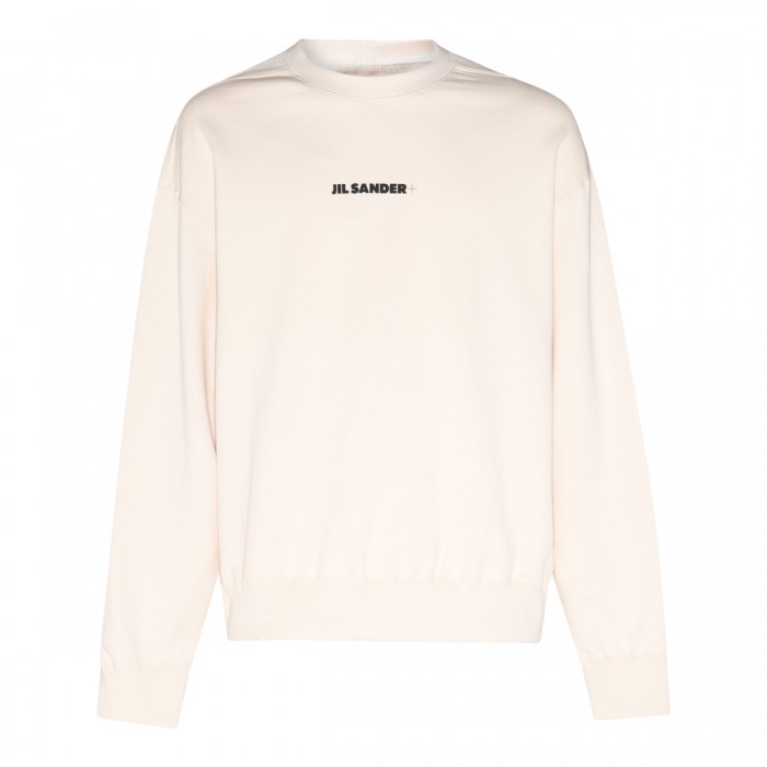 WHITE COTTON SWEATSHIRT