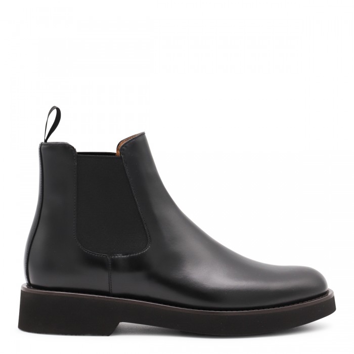 BLACK LEATHER MONMOUTH BOOTS