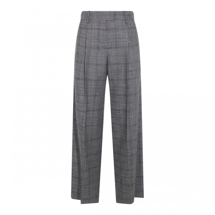 GREY AND BLUE WOOL PANTS