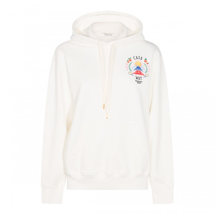 WHITE COTTON SWEATSHIRT