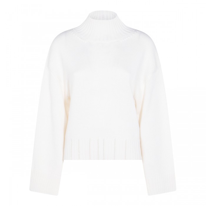WHITE WOOL KNITWEAR