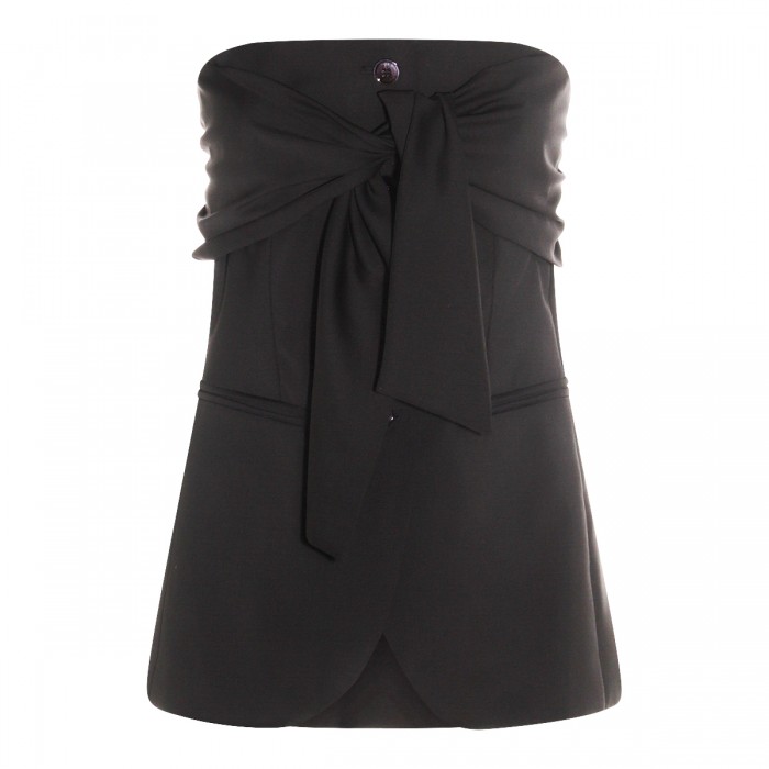 BLACK WOOL TOP