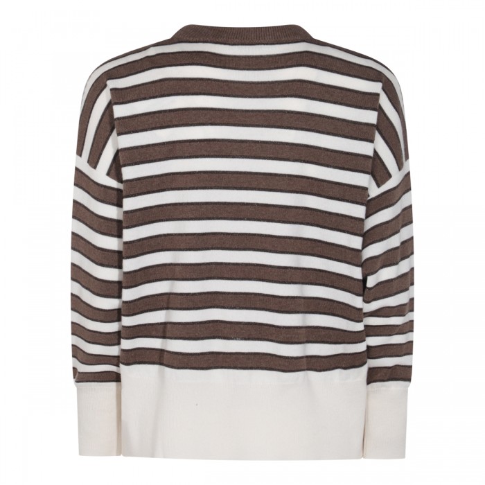 WHITE AND BROWN WOOL KNITWEAR 2