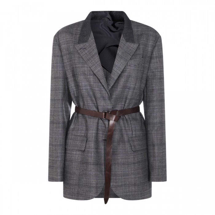 BLUE AND GREY WOOL BLAZER