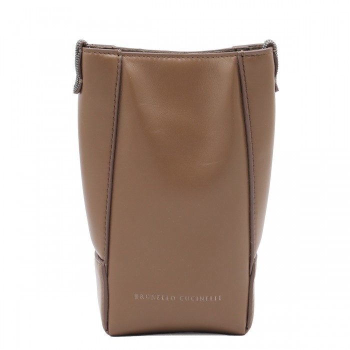 BROWN LEATHER MINI BAG