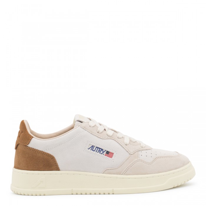 BEIGE AND BROWN LEATHER...
