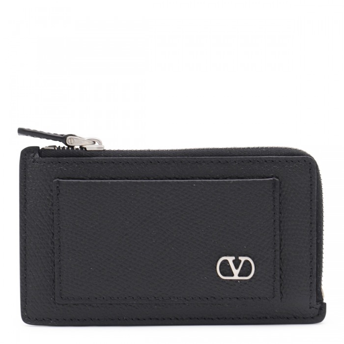 BLACK LEATHER CARD HOLDER