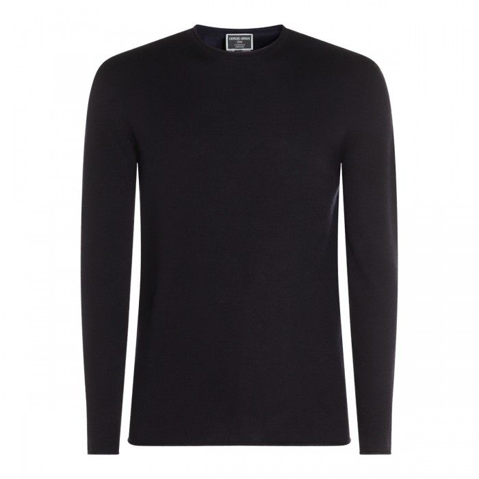 NAVY BLUE WOOL KNITWEAR