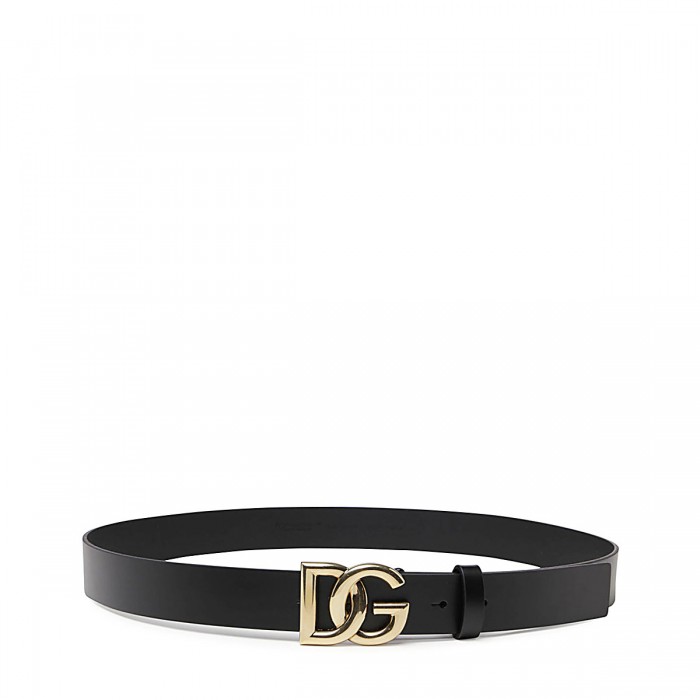 BLACK AND GOLD LEATHER BELT