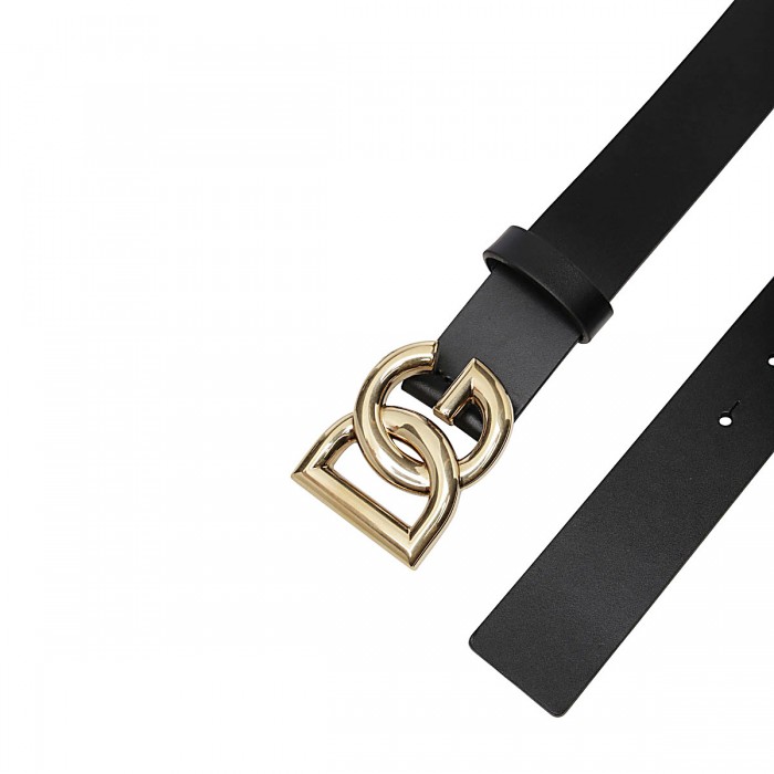 BLACK AND GOLD LEATHER BELT 2