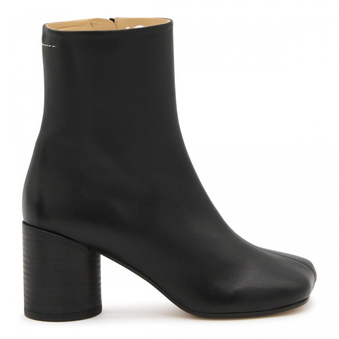 BLACK LEATHER TABI BOOTS 
