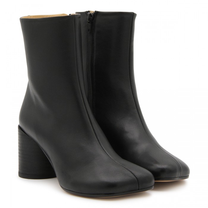 BLACK LEATHER TABI BOOTS  2