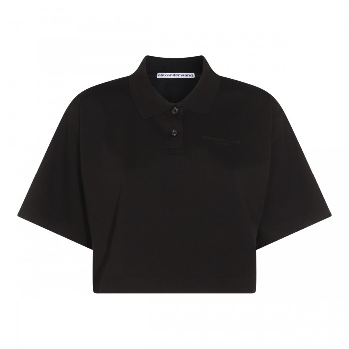 BLACK COTTON POLO SHIRT