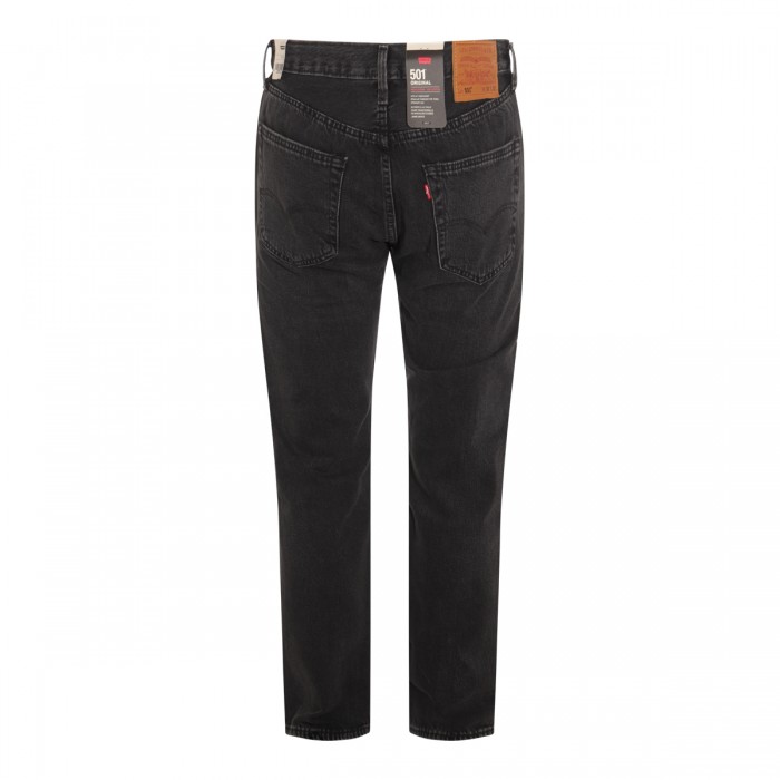 BLACK COTTON DENIM 501 JEANS 2