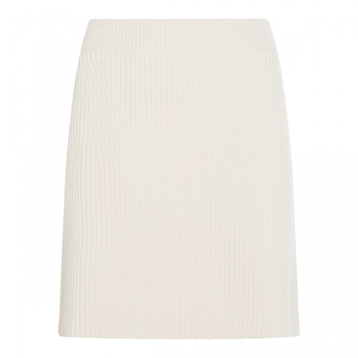 WHITE WOOL MINI SKIRT