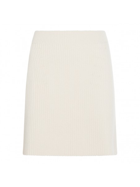 WHITE WOOL MINI SKIRT