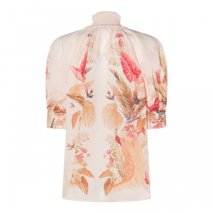 CREAM AND PINK LINEN TOP 2