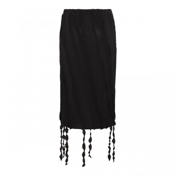 BLACK VISCOSE MIDI SKIRT 2