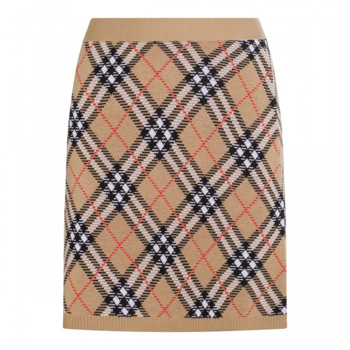 BEIGE WOOL SKIRT