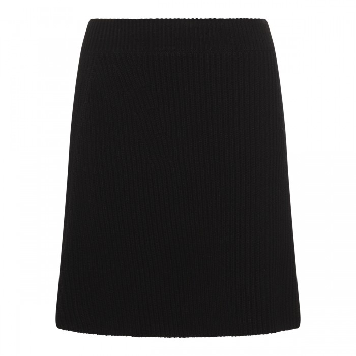 BLACK WOOL MINI SKIRT