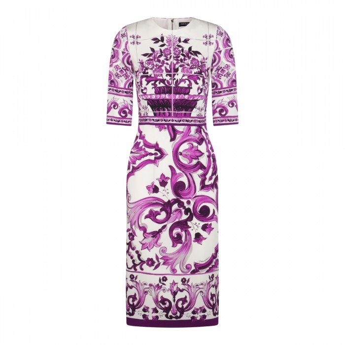 WHITE AND PURPLE DRESS