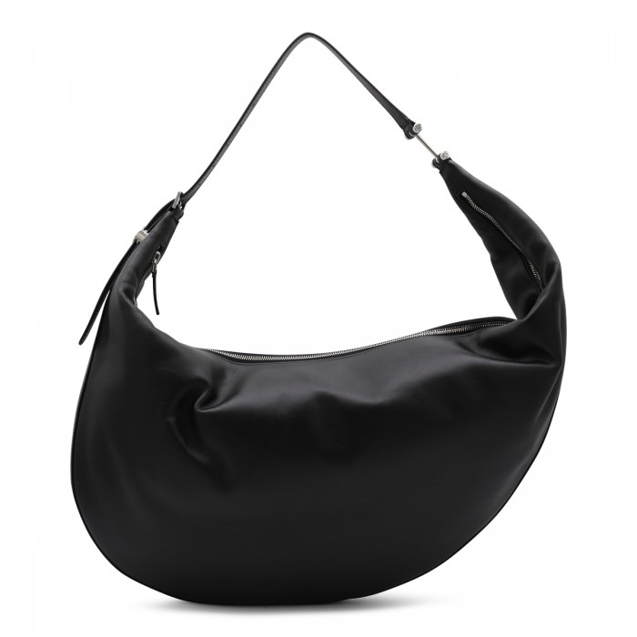 BLACK LEATHER HOBO DOT...
