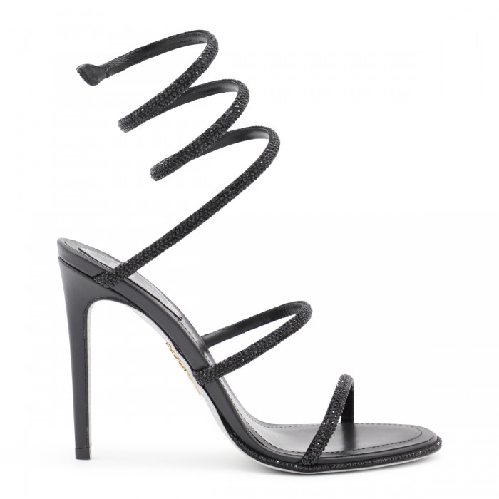 BLACK LEATHER SANDALS