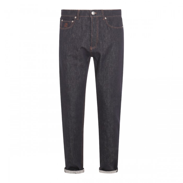 DARK BLUE COTTON JEANS