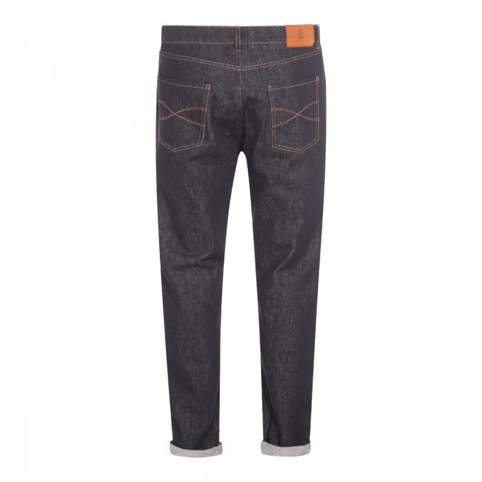 DARK BLUE COTTON JEANS 2