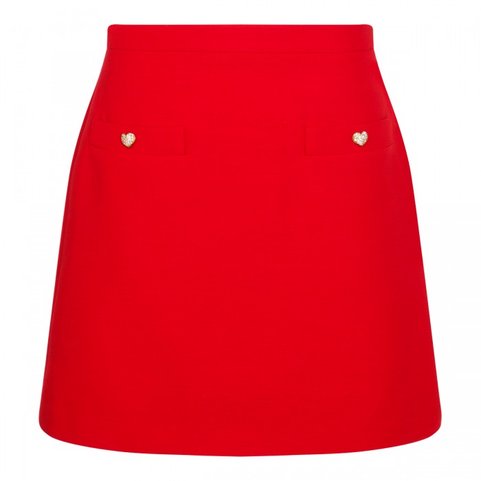 RED SILK SKIRT