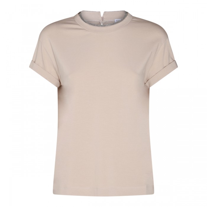 BEIGE COTTON T-SHIRT