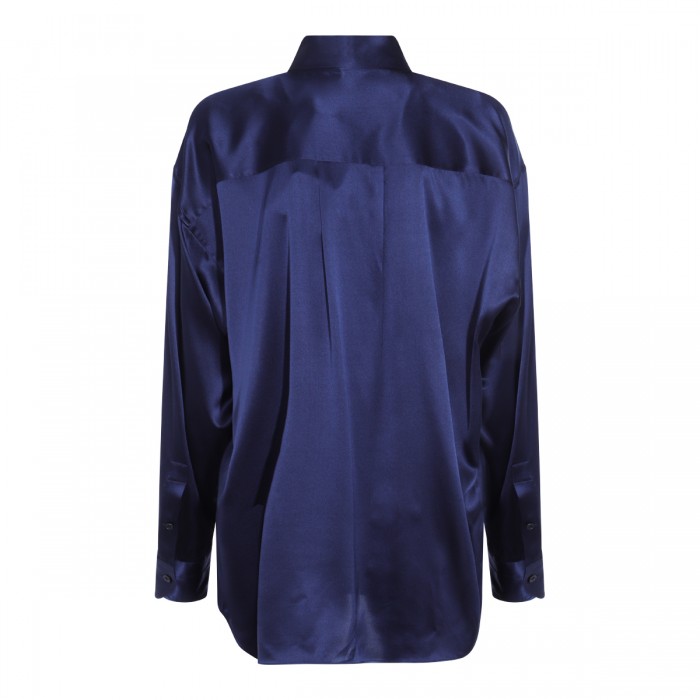 DARK BLUE SILK SHIRT 2