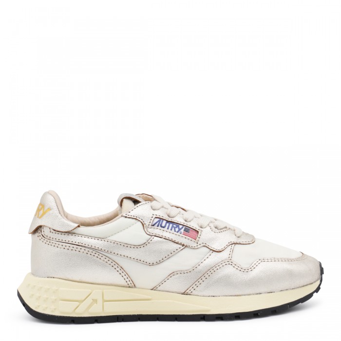 WHITE AND GOLD LEATHER...