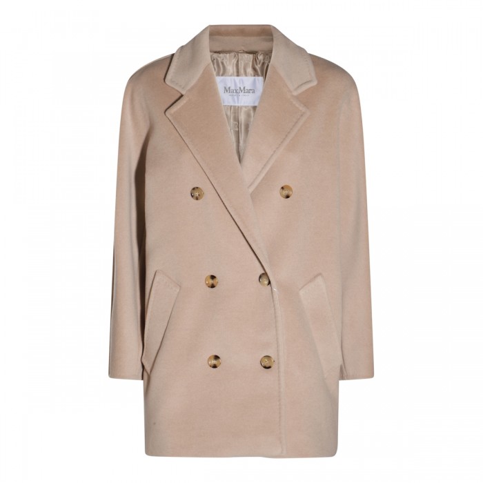 BEIGE WOOL REBUS COAT