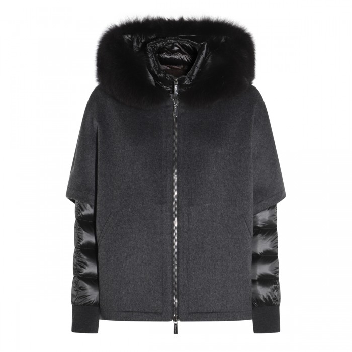 DARK GREY WOOL DOWN JACKET