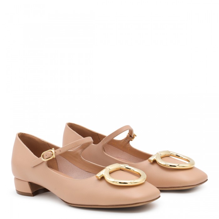 BEIGE LEATHER MARRY PUMPS 2