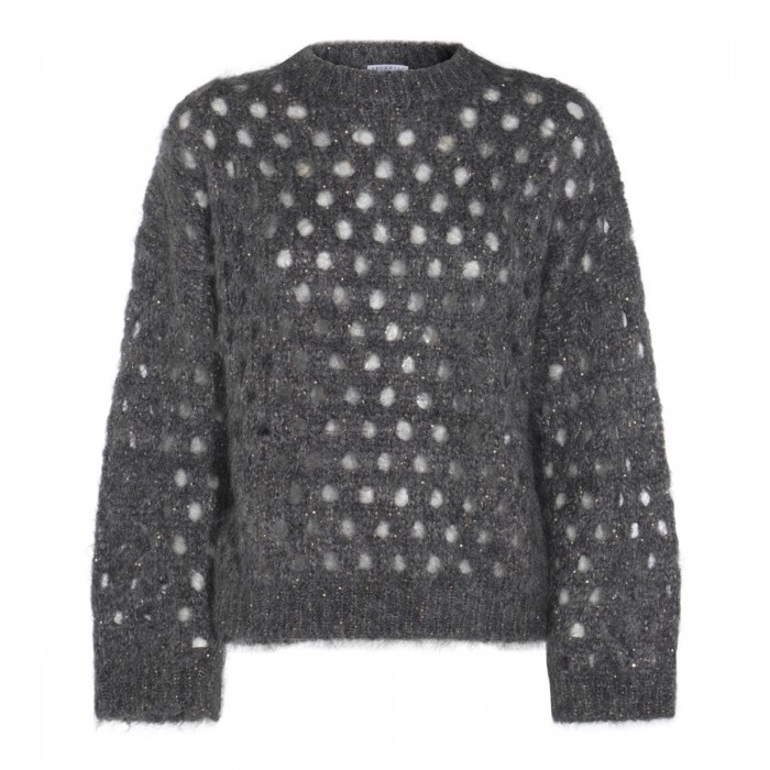 DARK GREY MOHAIR KNITWEAR