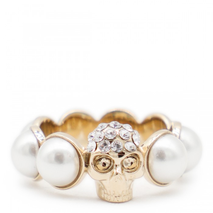 指輪・リング ALEXANDER MCQUEEN ANTIQUE GOLD L THE FACETED STONE RING Alexander McQueen The Faceted Stone Ring | Gold | FARFETCH JO