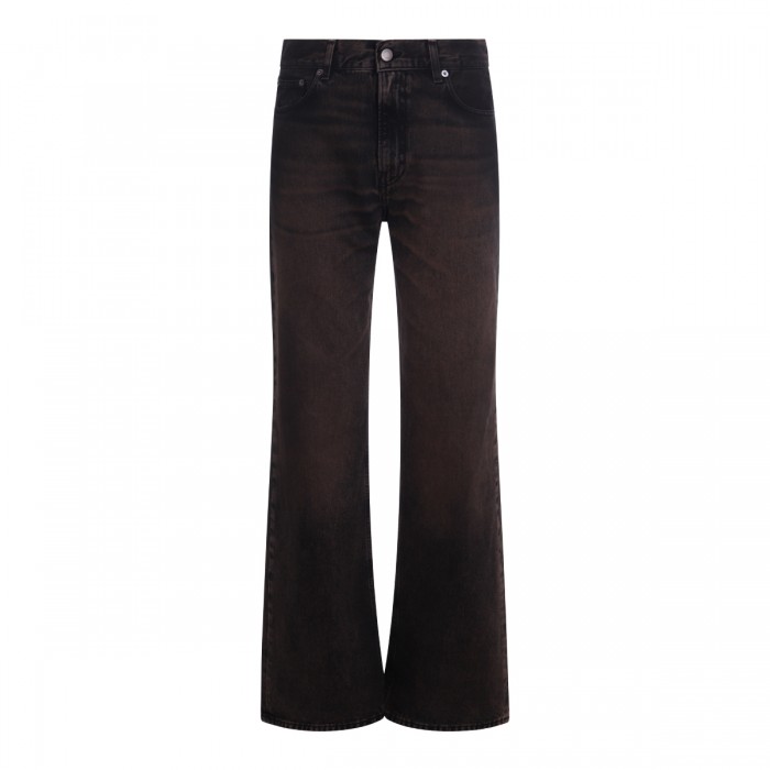 BLACK AND BROWN COTTON JEANS
