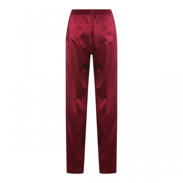 DARK RED SILK PANTS 2