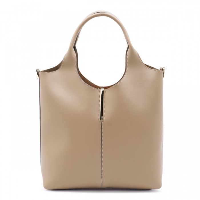 LIGHT BEIGE LEATHER TOP...
