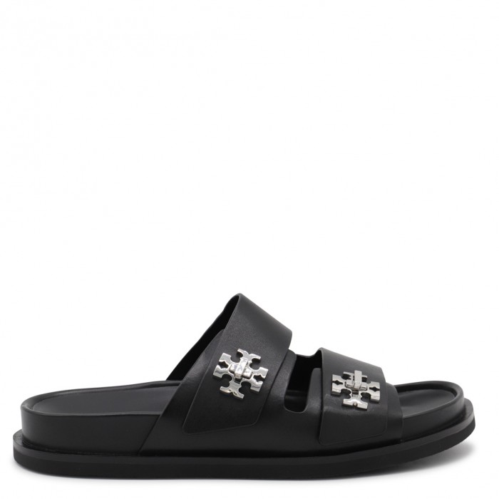 BLACK LEATHER FLATS