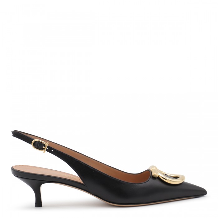 BLACK LEATHER SARA 40 PUMPS