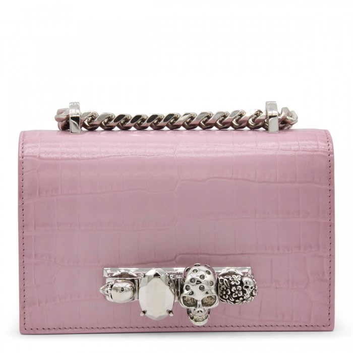 PINK LEATHER JEWELLED...