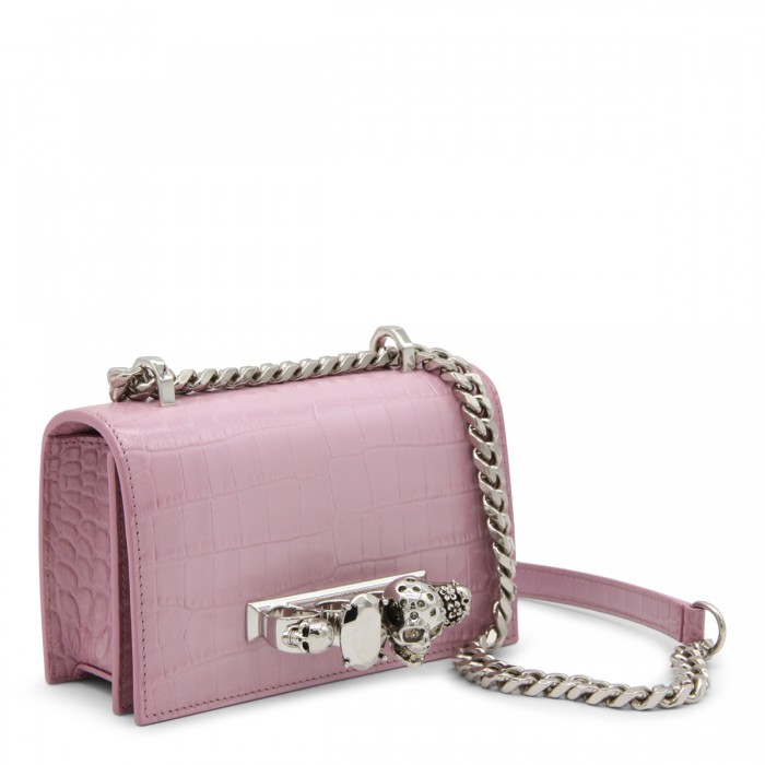 PINK LEATHER JEWELLED... 2