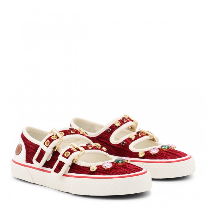 BURGUNDY AND WHITE LEATHER... 2