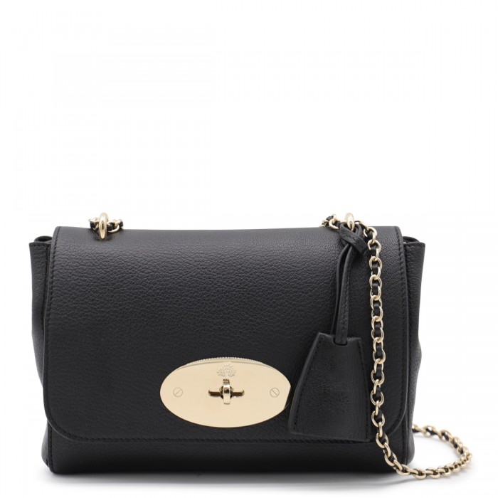 BLACK LEATHER CROSSBODY BAG