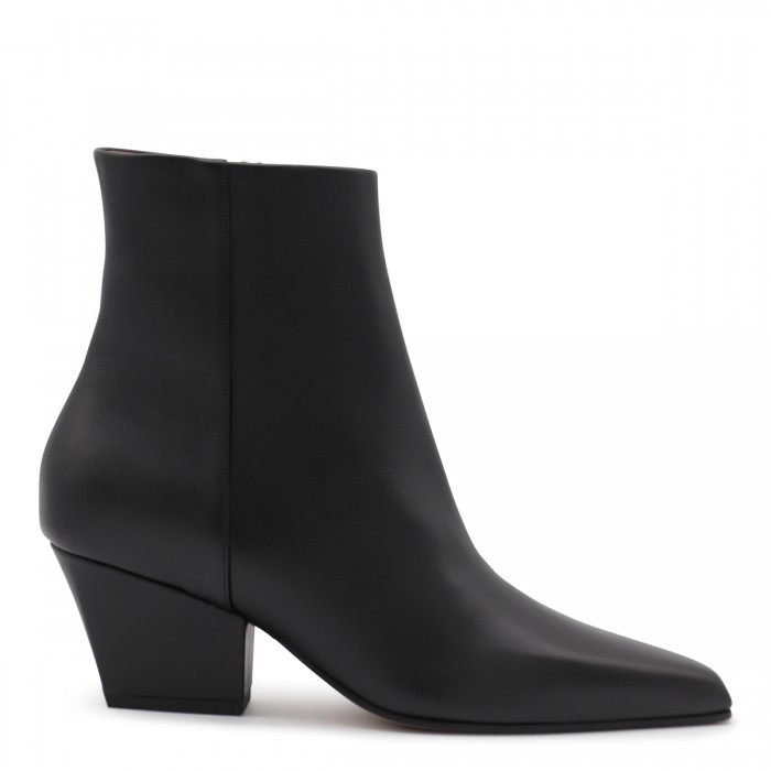 BLACK LEATHER JANE BOOTS